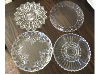 Four Glass Serving  Platters