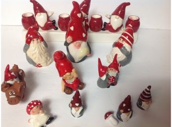 Collection Of Ceramic Gnomes Some From Sweden