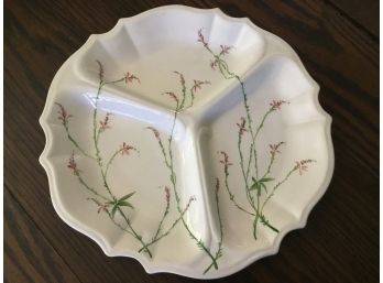 Three Sectioned Candy Dish With Flowers