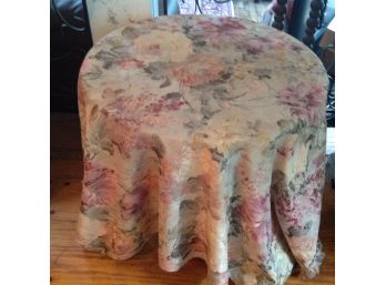 Round Side Table With Tablecloth Read Details