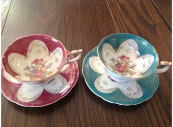 Pair Of Bond Mittre China Cups & Saucers