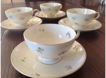 Thomas Ivory Germany China 4 Sets Cups & Saucers