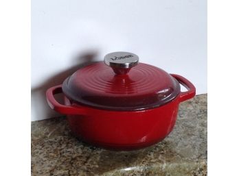 Lodge Red Cast Iron Pot With Lid