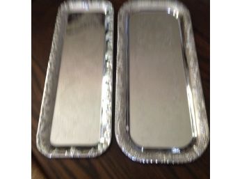 Pair Of Rectangle Serving Trays With Grapevine Design