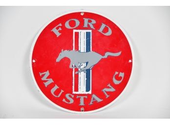 Round Ford Mustang Heavy Gauge Metal Sign - 11.75'D