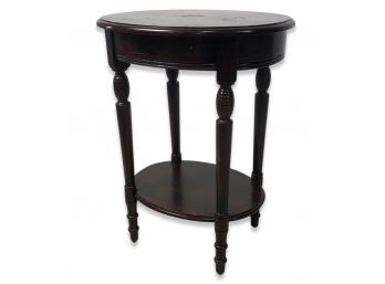 Oval Top Fluted Leg Side Table