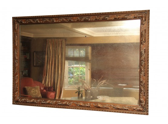Mercury Glass Mirror With Carved Wooden Framed