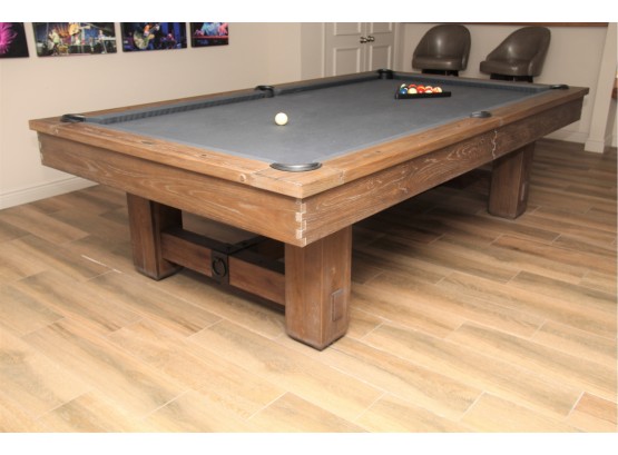 Brunswick Authentic Rustic Industrial Pool Table With Pool Cues