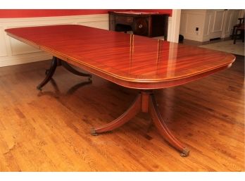 Banded Mahogany Dining Room Table (Chairs Sold Separately)