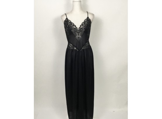 Interludes Black Lace Nightgown Size M