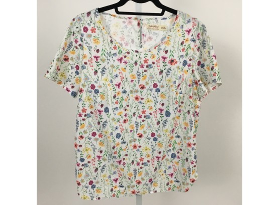 Faded Glory Flower Top Size M