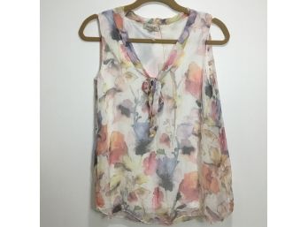 Via Signoria Watercolor Silk Blouse Size S New With Tags