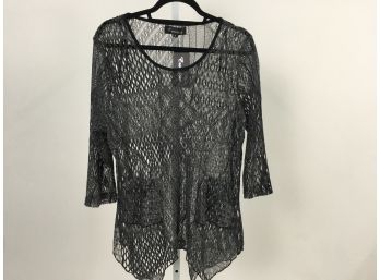 Creation Gray & Black Shear Top Size XL New With Tags