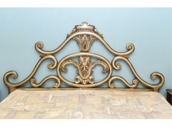 Ornate Silver Wooden Speckle Painted Headboard Including King Mattress And Bedding