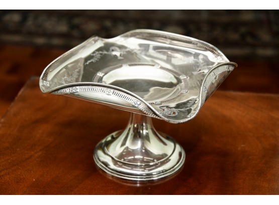 A Raised Pedestal Platter Silver Dish