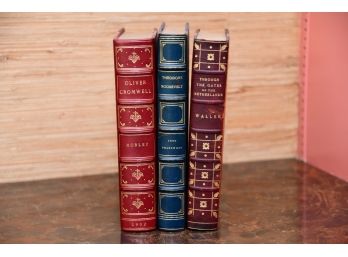 A Set Of 3 Leather Bound Books