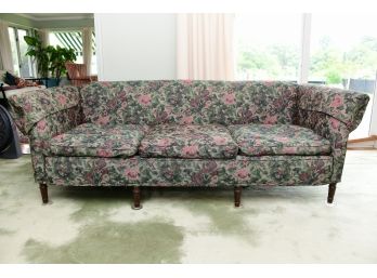 A Vintage Floral Down Filled Needlepoint Sofa