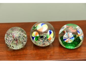 A Stunning Trio Of Paper Weights