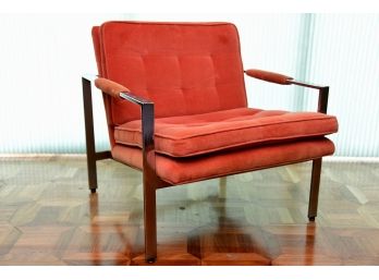 Mid-Century Modern Milo Baughman For Thayer Coggin Chrome Flat Bar Lounge Chair