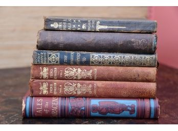A Collection Of 6 Antique Books Including Dickens And Poe