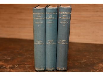 Ferdinand And Isabella 3 Volume Antique Book Set