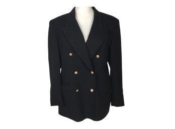 Wool Black Jacket With Gold Buttons Size 14