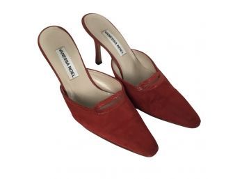 Vanessa Noel Red Suede Leather Shoes Size 38 - 7.5/8