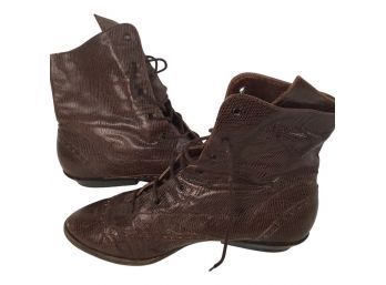 Susan Bennis Warren Edwards Brown Leather Boots Size 8
