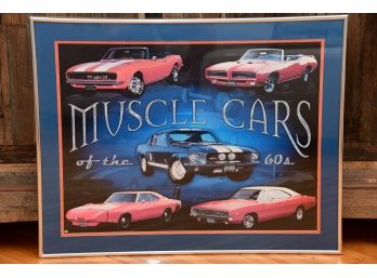 Muscle Cars Of The 60s Framed Print Under Glass