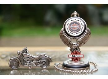 Harley Davidson Motorcycles Pocket Watch And Knife