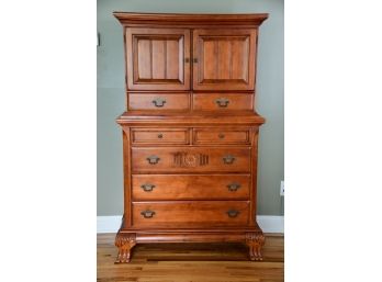 Tall Five Drawer Dresser In Honey Finish By Kimball
