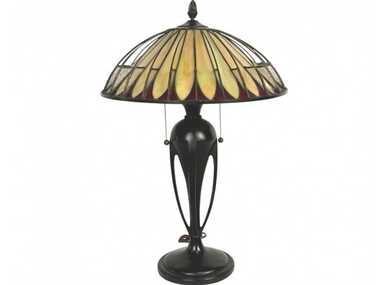 A Tiffany Style Stained Glass Lamp By Quoizel