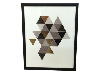 'Triangles In Gold' Framed Print