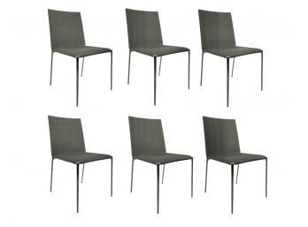 Set Of 6 RARE B&B Italia Alma Flexibility Stackable Side Chairs