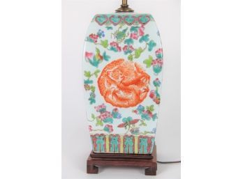An Asian Dragon Lamp With Jadite Finial