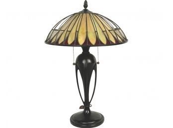 A Tiffany Style Stained Glass Lamp By Quoizel