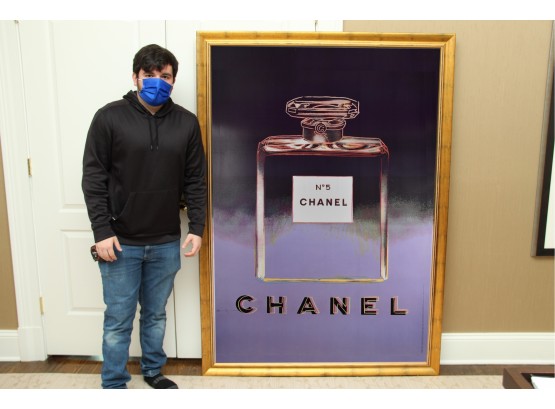 Original Andy Warhol 1997 Chanel No. 5 (Black/Purple) Framed Lithograph Poster