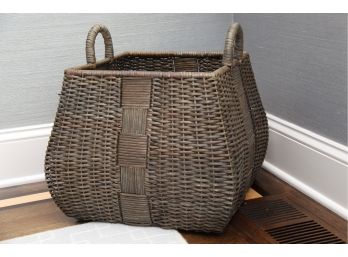 A Crate And Barrel Large Wicker Accent Basket