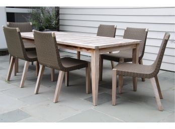 Janus Et Cie Outdoor Table And Quinta Teak Woven Chairs  Paid $15,000