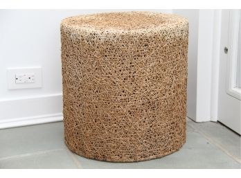 A Seagrass Ottoman Poof