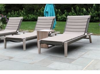 Pair Of Janus Et Cie Teak Lounge Chairs With Coordinating Side Table Paid  $6200