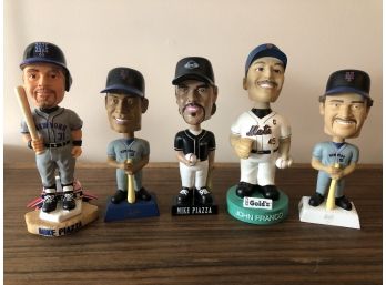 A Collection Of 5 NY Mets Bobble Heads