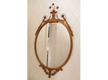 A Finely Detail Gold Gilt Oval Wall Mirror