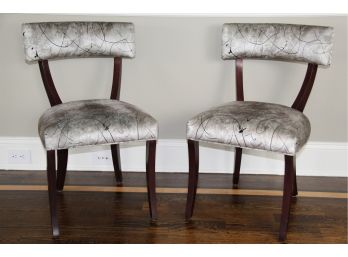 A Pair Of Custom Upholstered Side Chairs