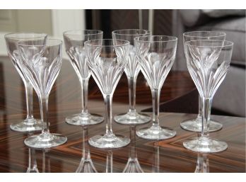 A Collection Of 8 St Louis Crystal Red Wine Glasses