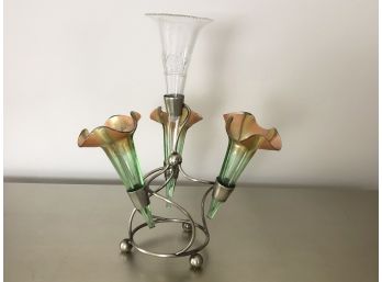 A Colored Glass Tulip Vase