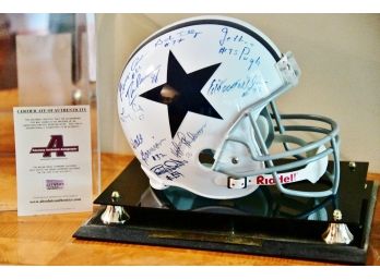 A Dallas Cowboy 'Americas Team' Helmet With Signatures Ft Bob Lilly And More With Absolute Authentic COA