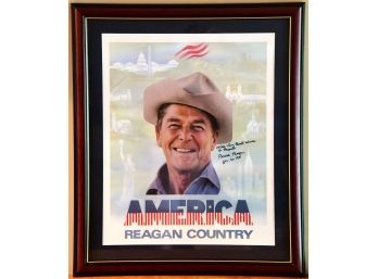 An Extremely Rare Signed Ronald Regan Framed Campaign Poster