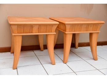 A Pair Of Ash Maple Side Tables