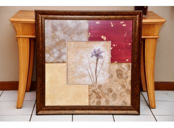 A Framed Floral Print Under Glass Signed Kimberly